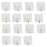 Kuber Industries Hooks For Wall|ABS|Durable & Rust-Proof|Self Adhesive Hook|Wall Hooks For Doors & Closets|KR-03|Pack of 20|Transparent